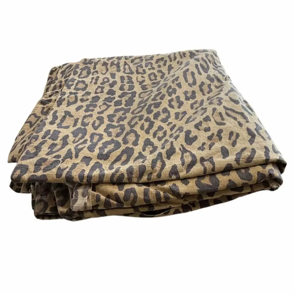 VTG Ralph Lauren Aragon Leopard Print Queen Flat Sheet Made in USA Cotton 90s #1